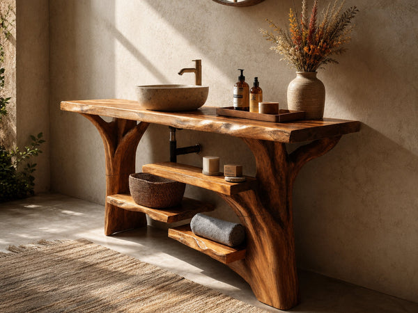 Bough Lakeview Live Edge Bathroom Vanity with Branch Legs