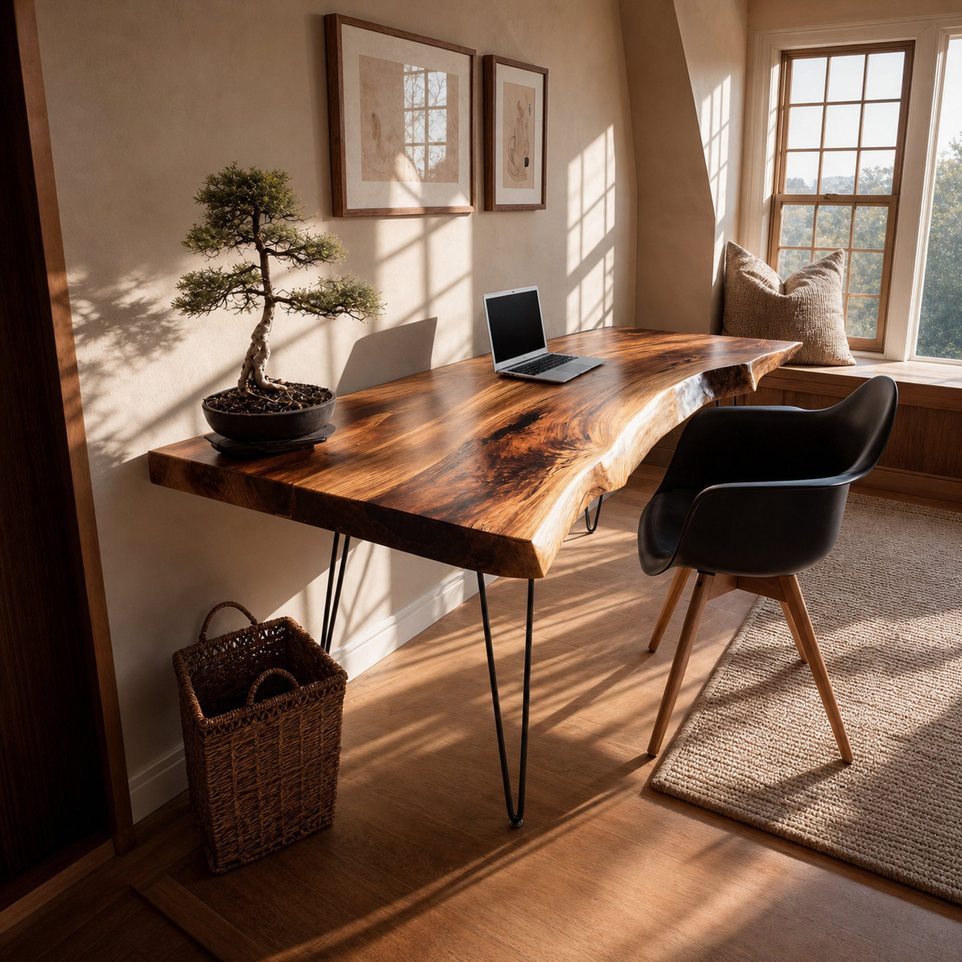 Handcrafted Solid Wood Desk For Bedroom Decor