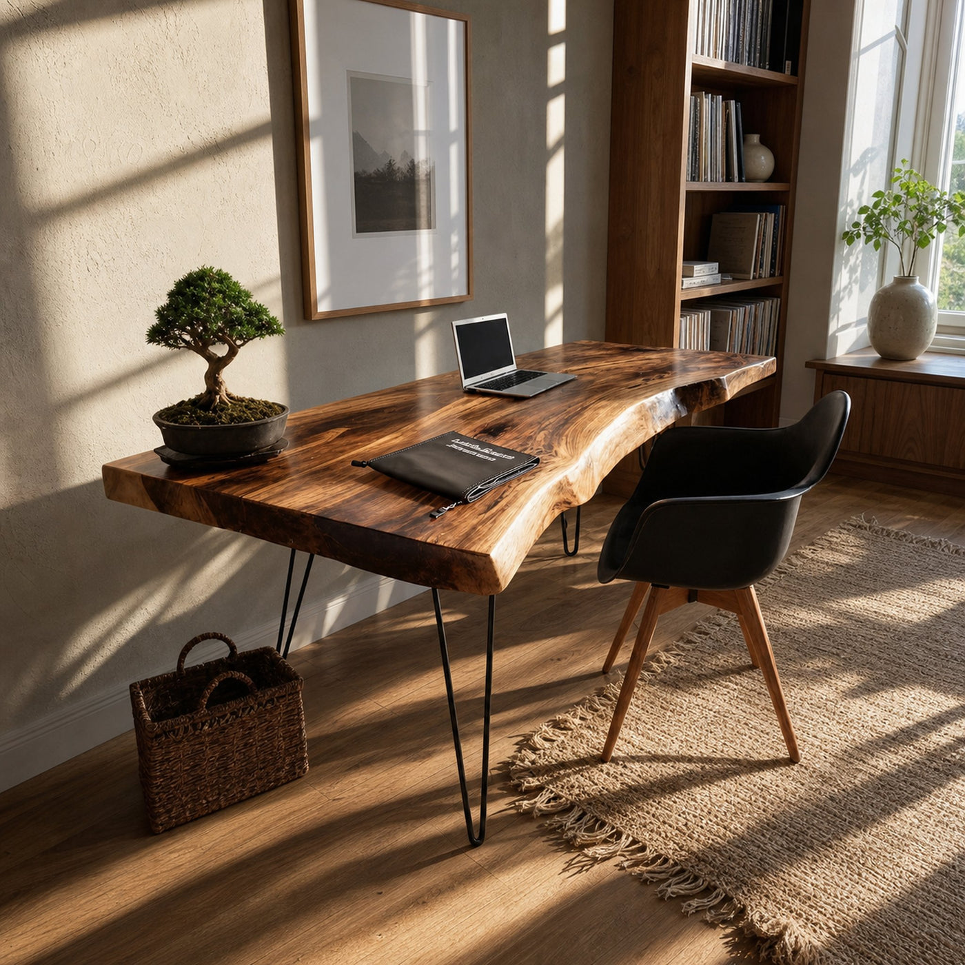 Handcrafted Solid Wood Desk For Bedroom Decor - product view 3