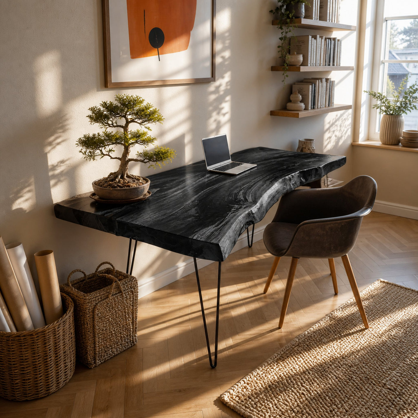 Handcrafted Solid Wood Desk For Bedroom Decor - product view 4