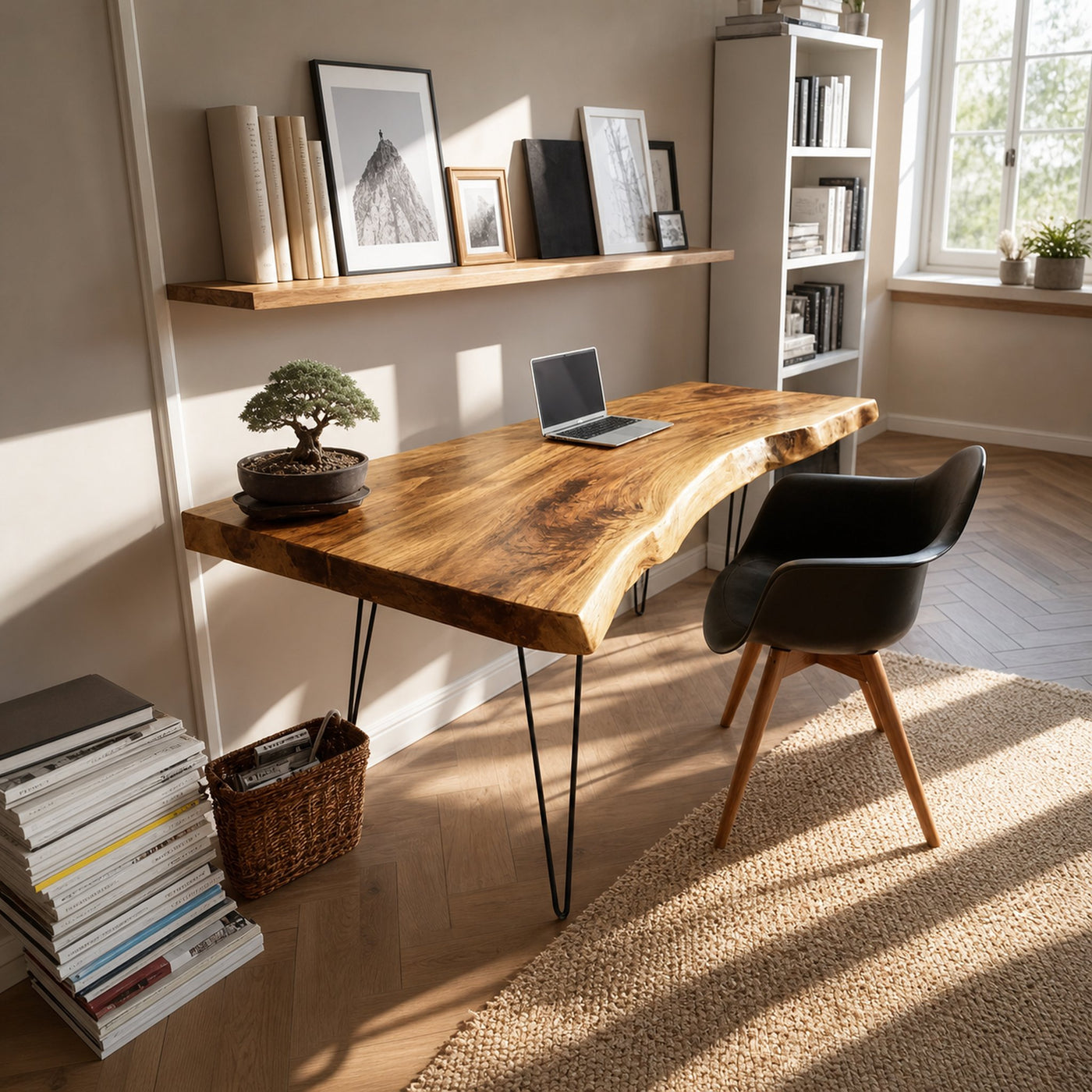 Handcrafted Solid Wood Desk For Bedroom Decor - product view 5