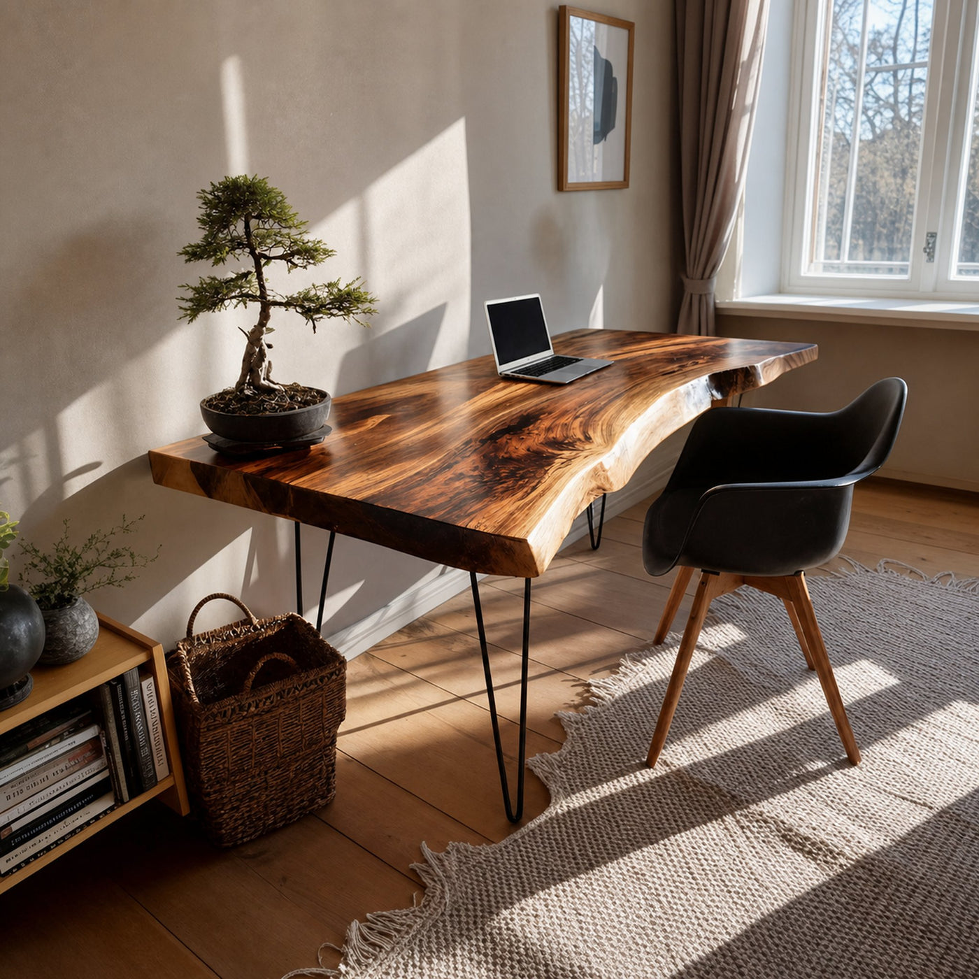 Handcrafted Solid Wood Desk For Bedroom Decor - product view 6