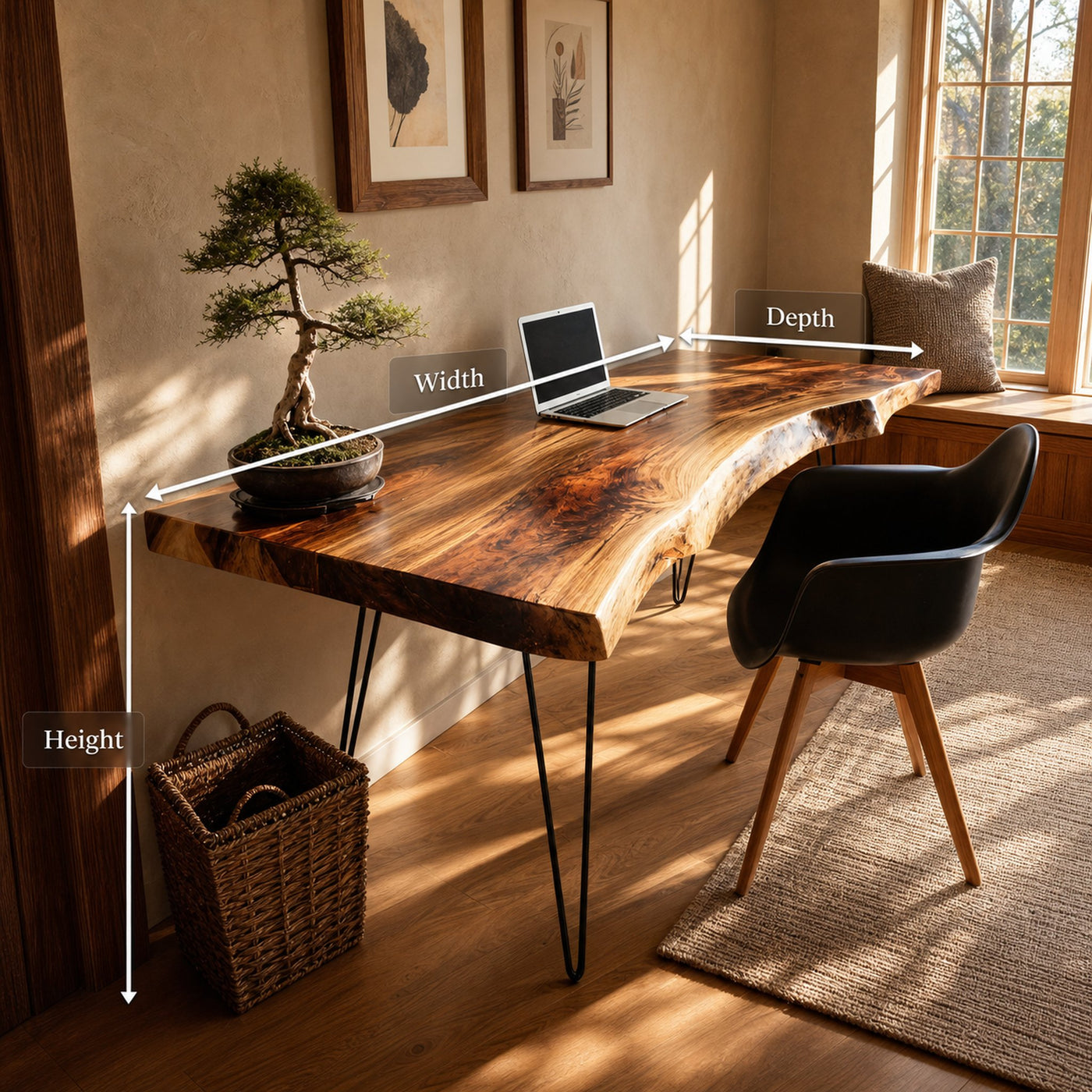 Handcrafted Solid Wood Desk For Bedroom Decor - product view 8