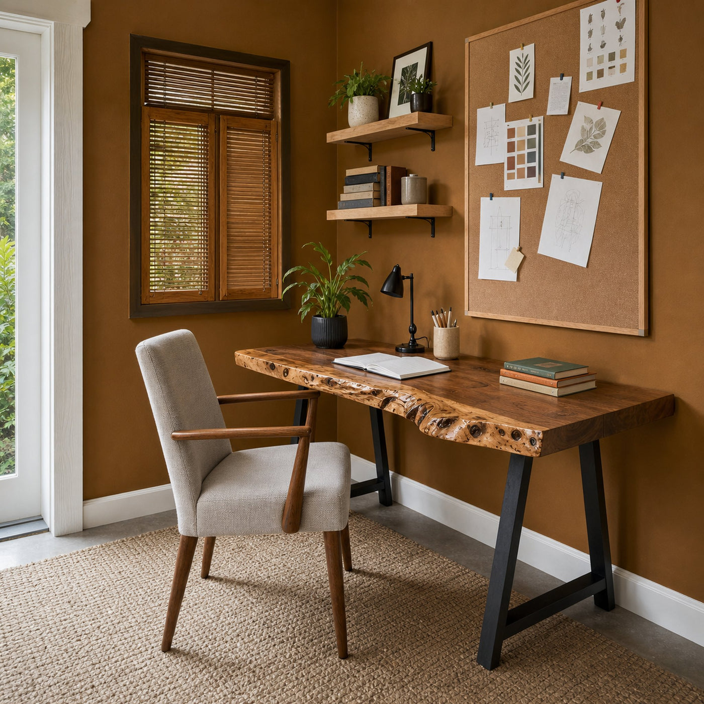 Handcrafted Solid Wood Desk For For Home Office Or Bedroom Corner