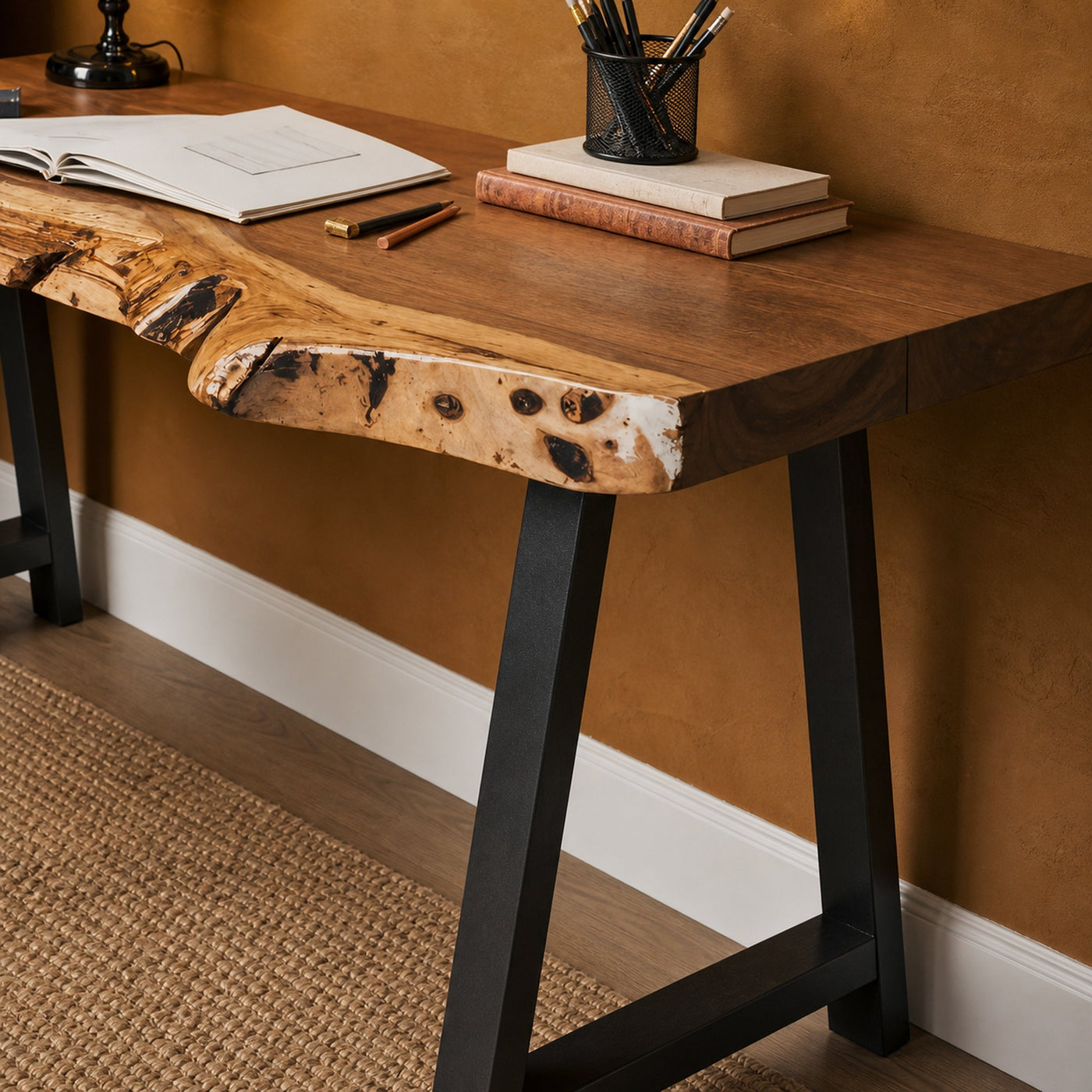 Handcrafted Solid Wood Desk For For Home Office Or Bedroom Corner - product view 2