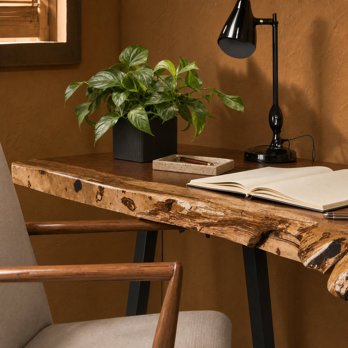 Handcrafted Solid Wood Desk For For Home Office Or Bedroom Corner - product view 3