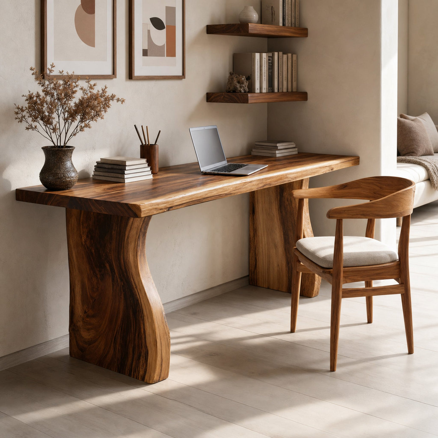 Handcrafted Solid Wood Desk For Reading And Work Area