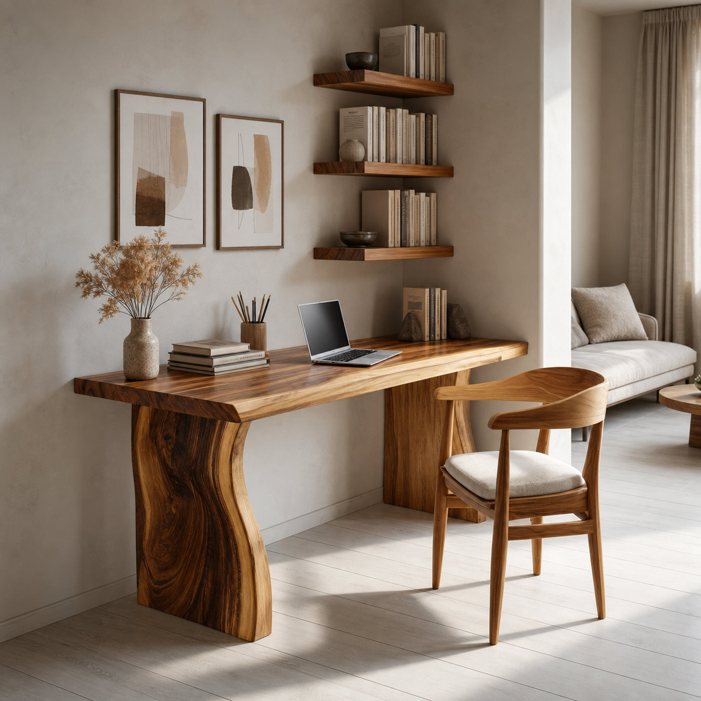 Handcrafted Solid Wood Desk For Reading And Work Area - product view 2