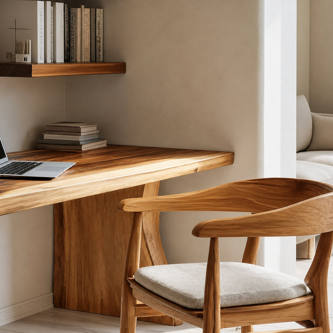 Handcrafted Solid Wood Desk For Reading And Work Area - product view 4