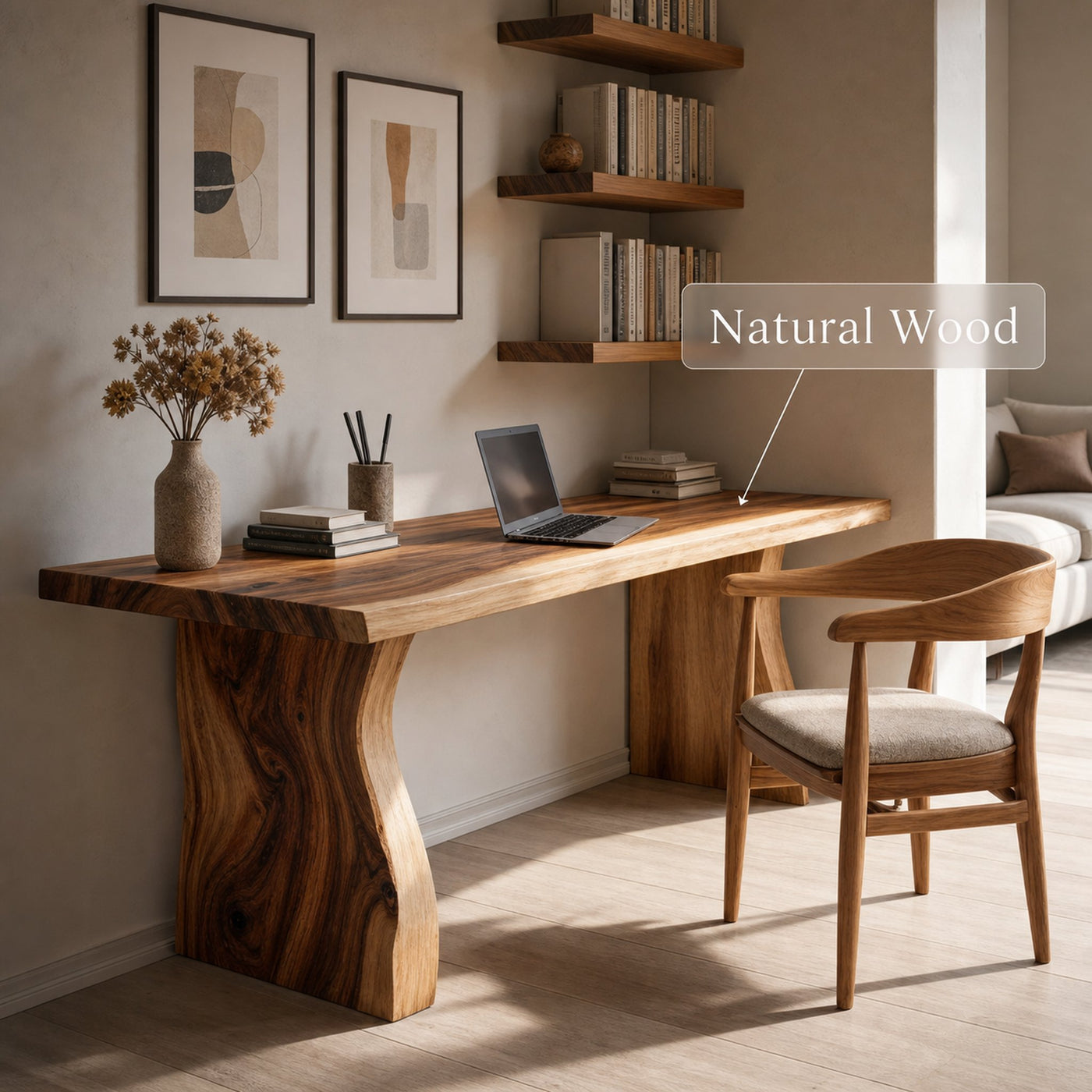 Handcrafted Solid Wood Desk For Reading And Work Area - product view 5