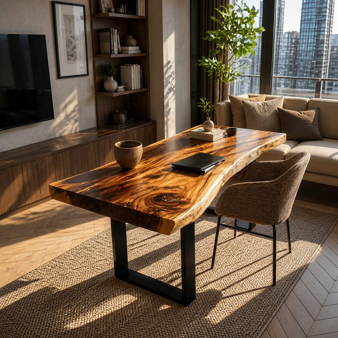 Handcrafted Solid Wood Tabletop For Furniture Decor - product view 3