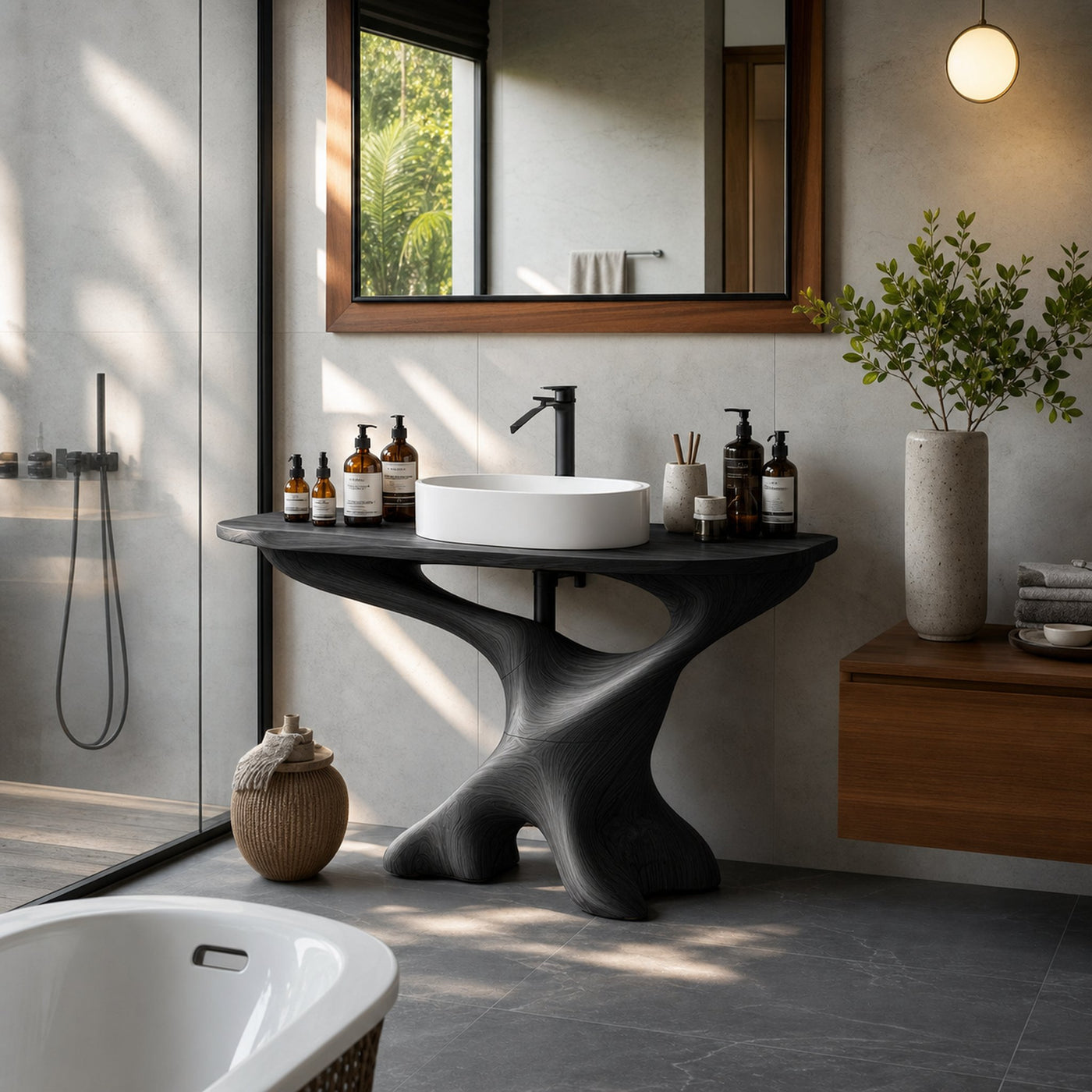 Handcrafted Solid Wood Vanity For Bathroom Decor - product view 4