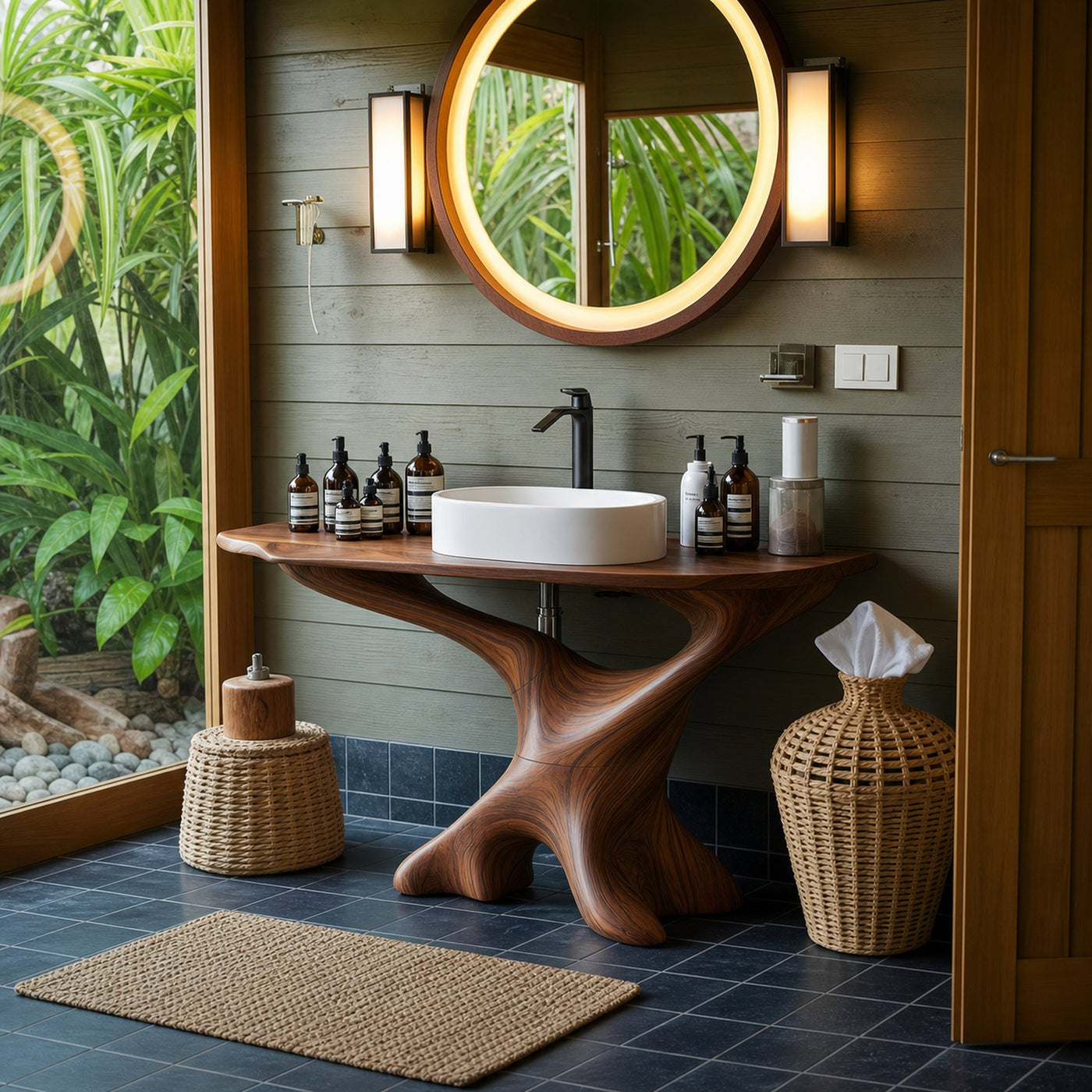 Handcrafted Solid Wood Vanity For Bathroom Decor - product view 6