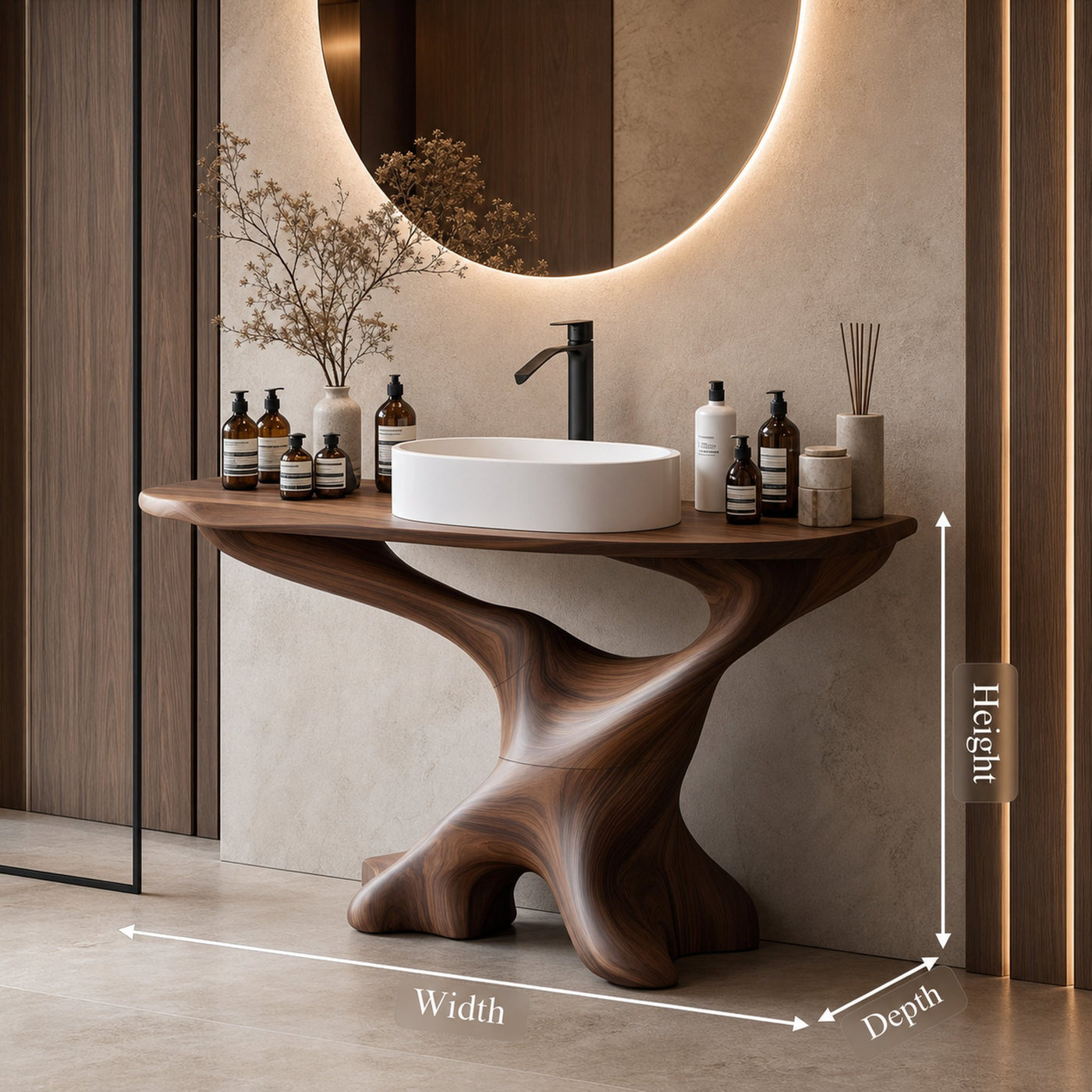 Handcrafted Solid Wood Vanity For Bathroom Decor - product view 8