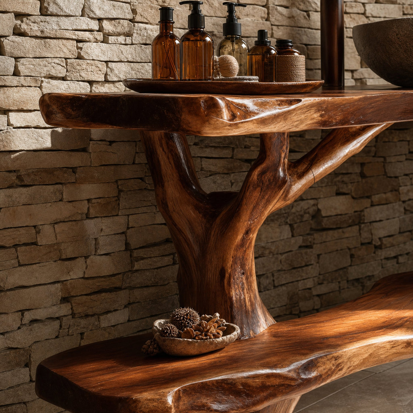 Handcrafted Solid Wood Vanity For Stylish Bathroom Furniture Design - product view 3