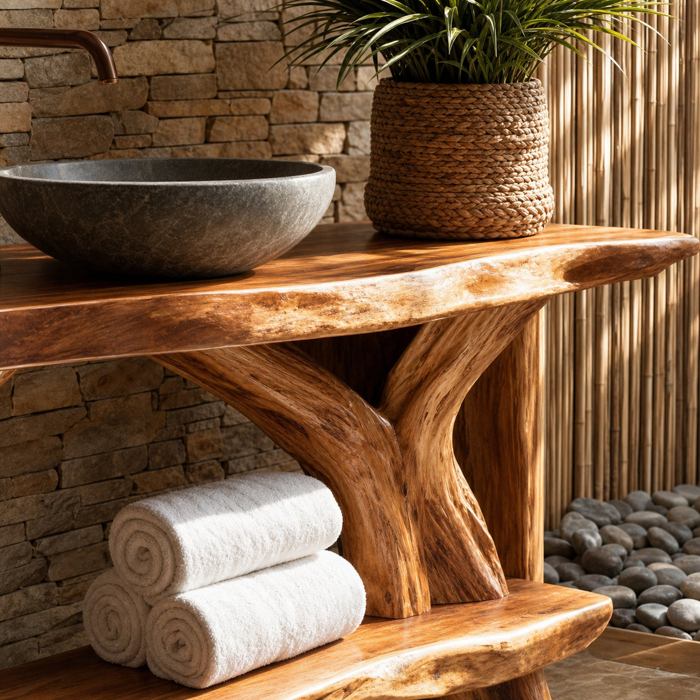 Handcrafted Solid Wood Vanity For Stylish Bathroom Furniture Design - product view 4
