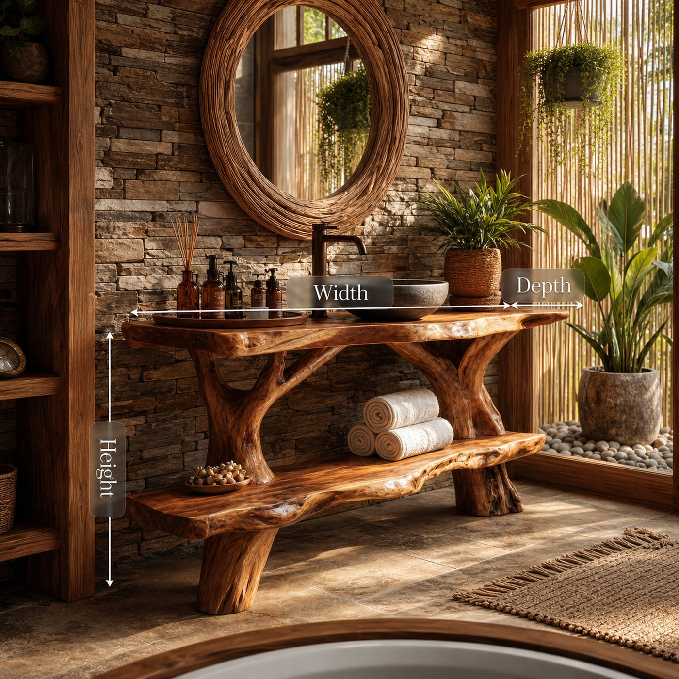 Handcrafted Solid Wood Vanity For Stylish Bathroom Furniture Design - product view 6