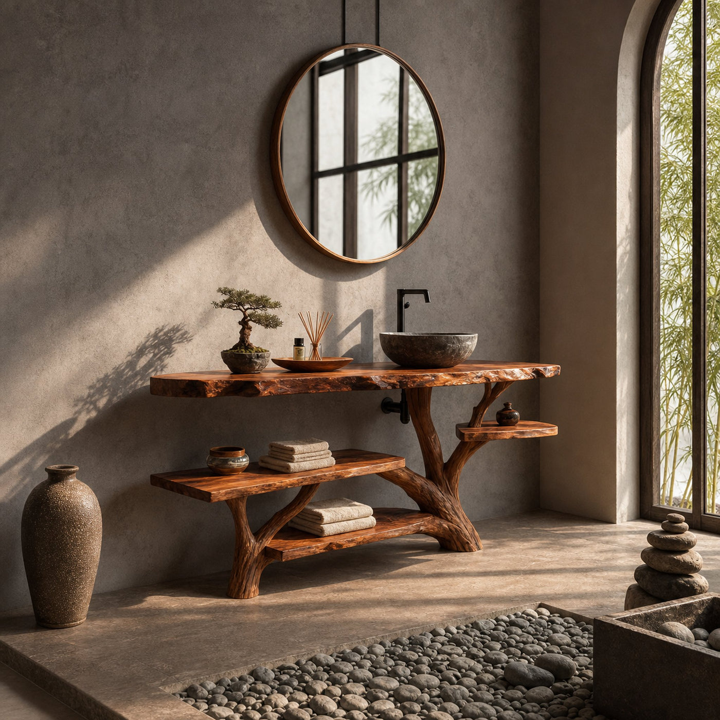 Handcrafted Solid Wood Vanity For Timeless Bathroom Furniture Decor - product view 2