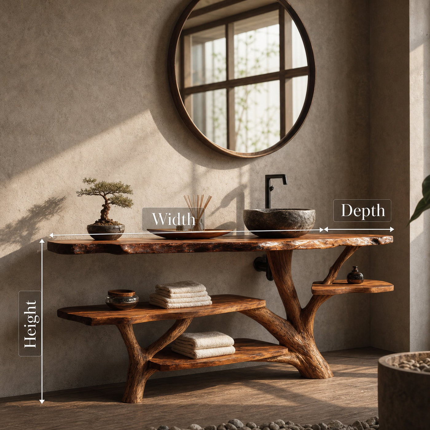 Handcrafted Solid Wood Vanity For Timeless Bathroom Furniture Decor - product view 6