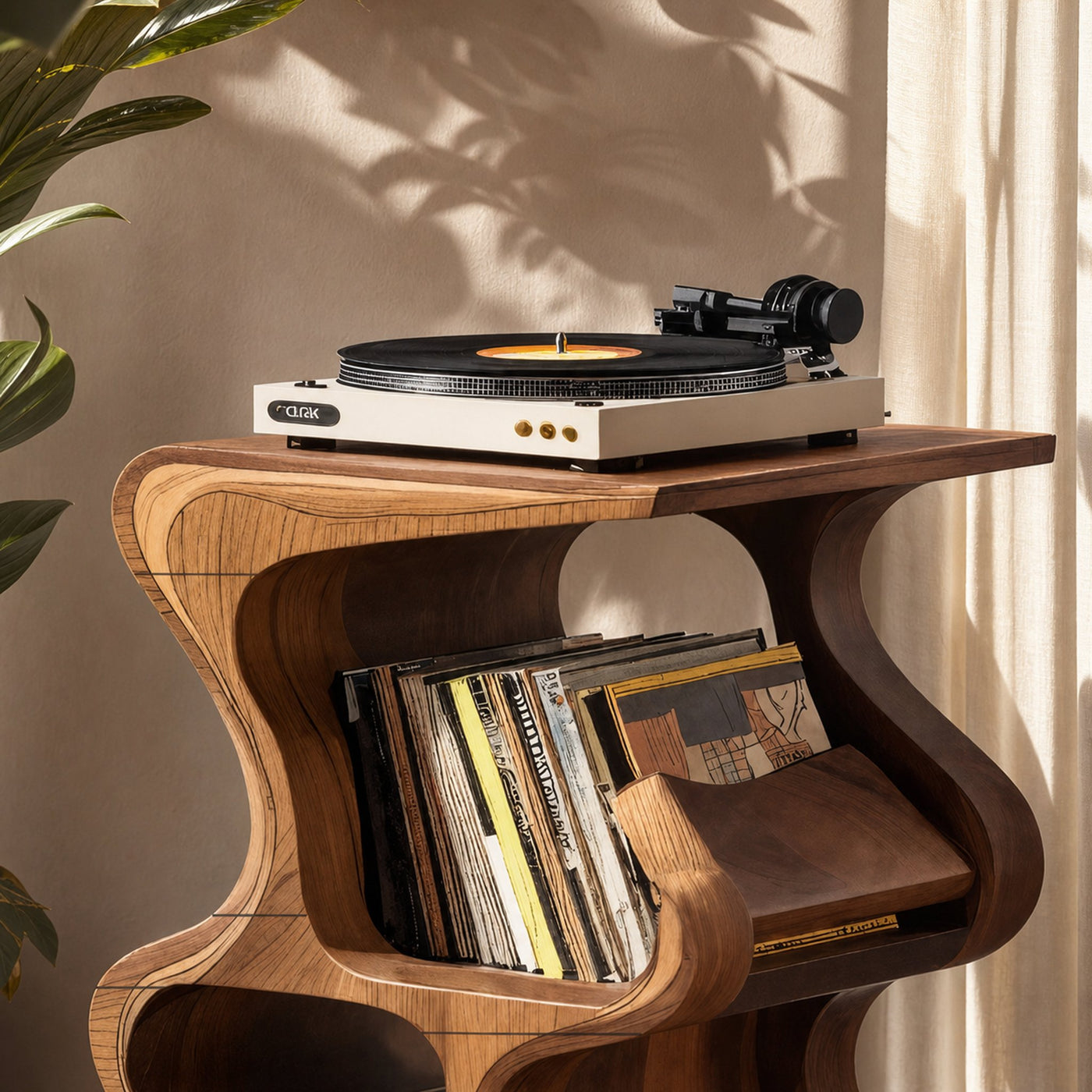 Handcrafted Vinyl Storage Console For Bedroom Design - product view 4