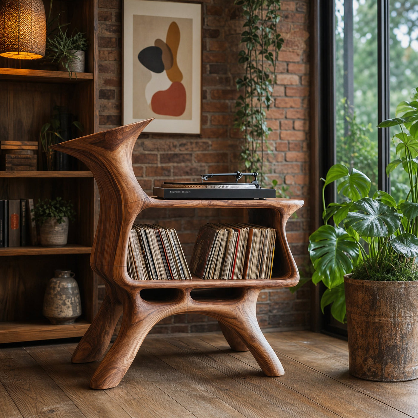 Handcrafted Vinyl Storage Unit For Livingroom Style - product view 2