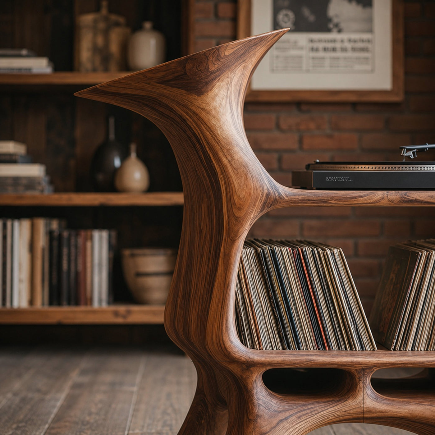 Handcrafted Vinyl Storage Unit For Livingroom Style - product view 3