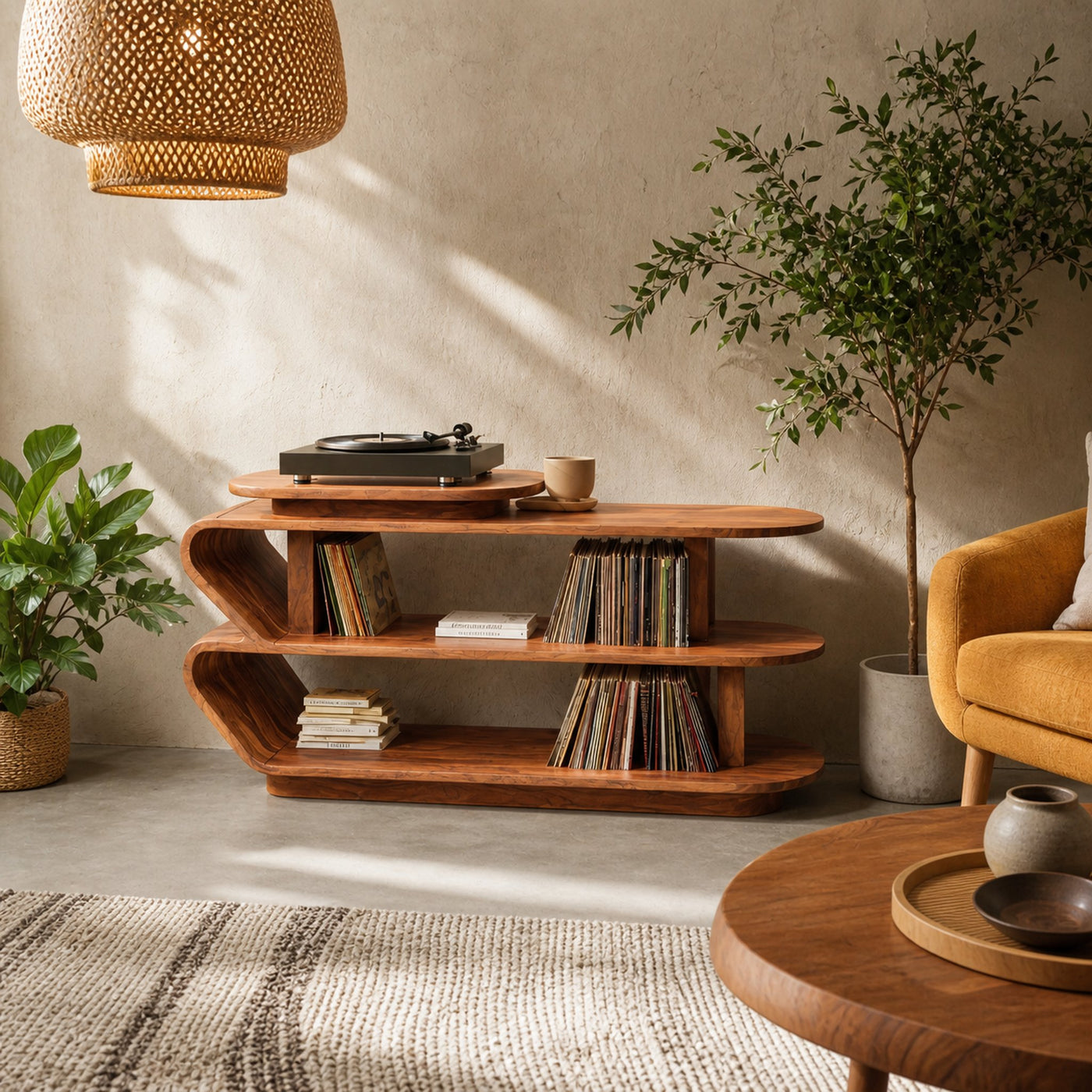 Handcrafted Wood Media Console For Entryway Design - product view 2