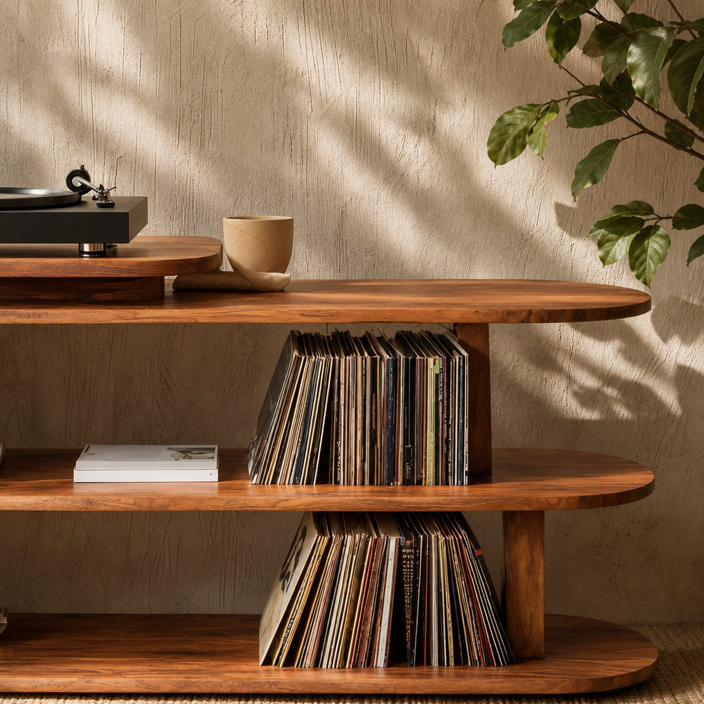 Handcrafted Wood Media Console For Entryway Design - product view 4