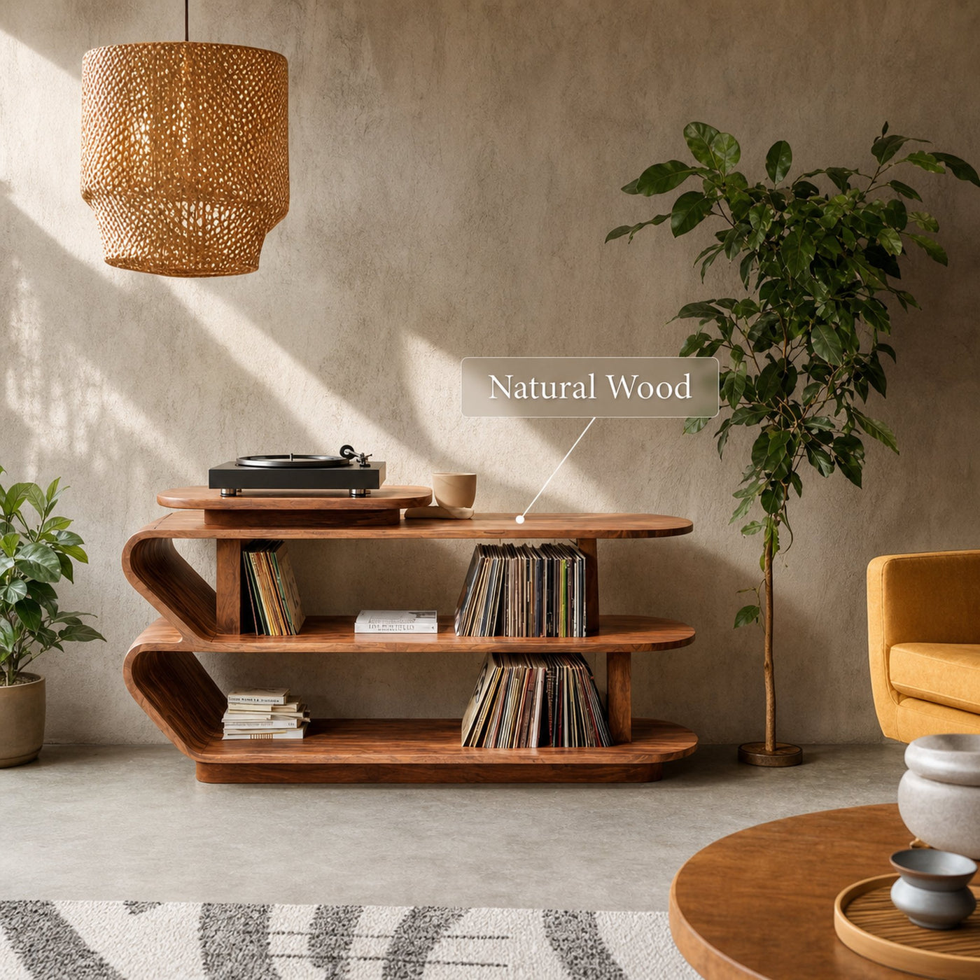 Handcrafted Wood Media Console For Entryway Design - product view 5