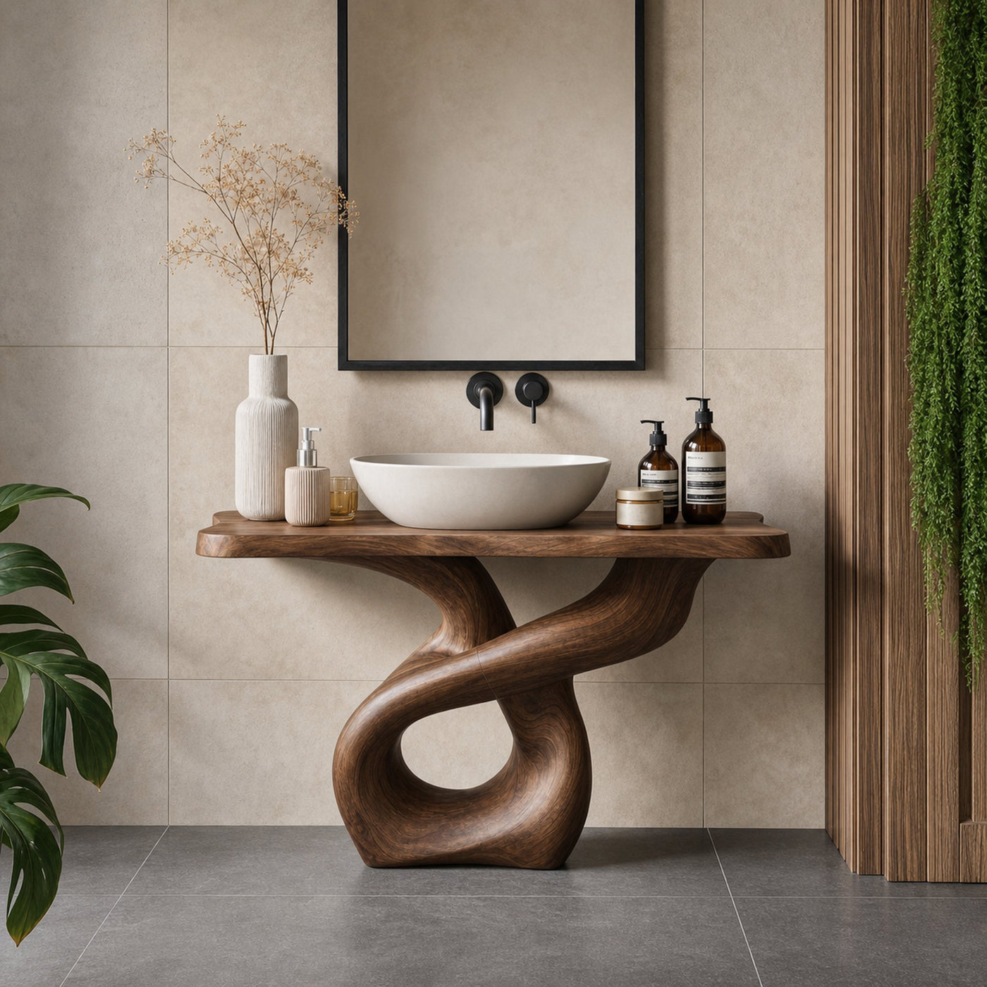 Handcrafted Wood Vanity For Artistic Bathroom Style - product view 2