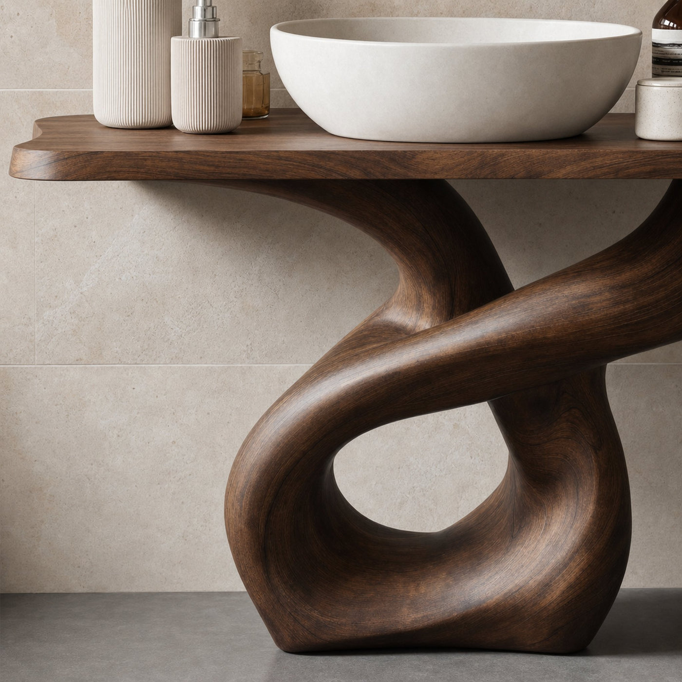 Handcrafted Wood Vanity For Artistic Bathroom Style - product view 3