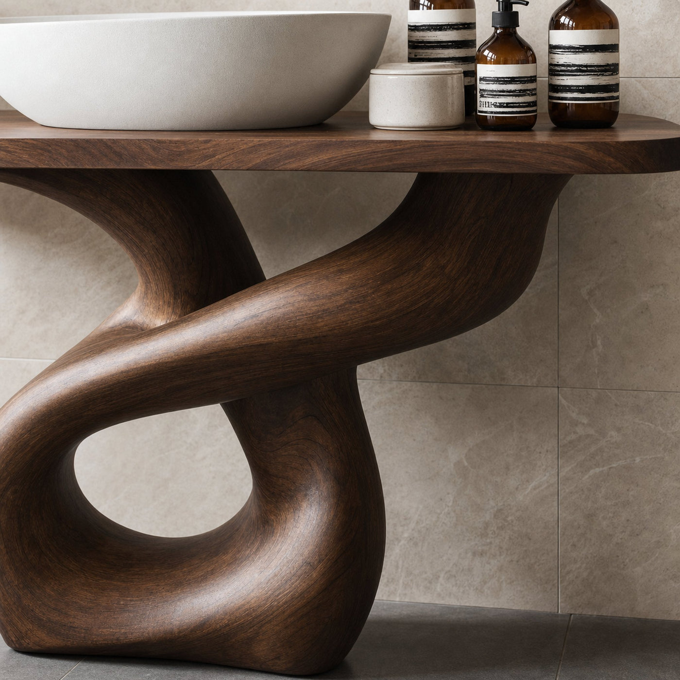 Handcrafted Wood Vanity For Artistic Bathroom Style - product view 4