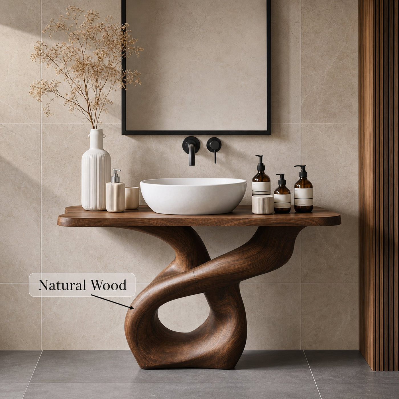 Handcrafted Wood Vanity For Artistic Bathroom Style - product view 5