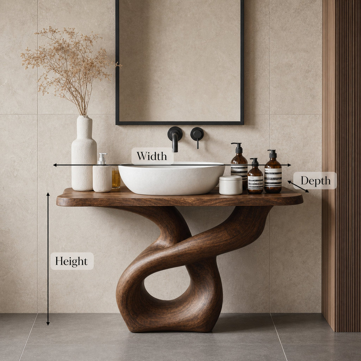 Handcrafted Wood Vanity For Artistic Bathroom Style - product view 6
