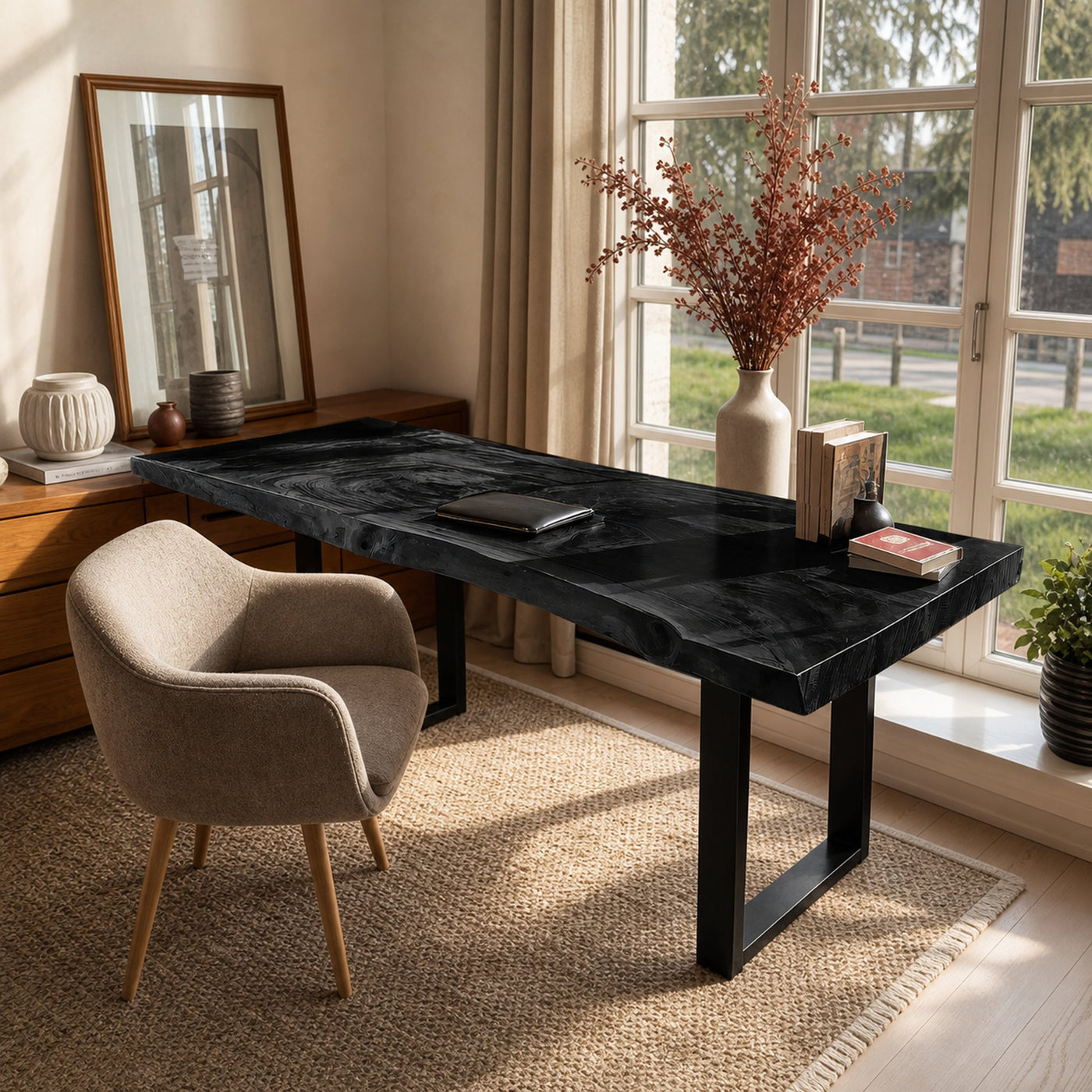 Handcrafted Wooden Live Edge Desk For Furniture Decor - product view 4
