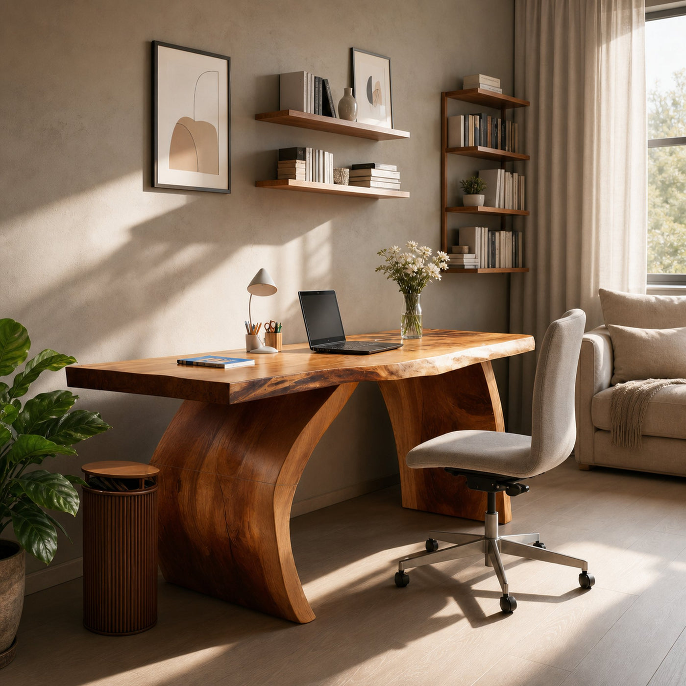 Handcrafted Wooden Live Edge Desk For Professional Office - product view 2