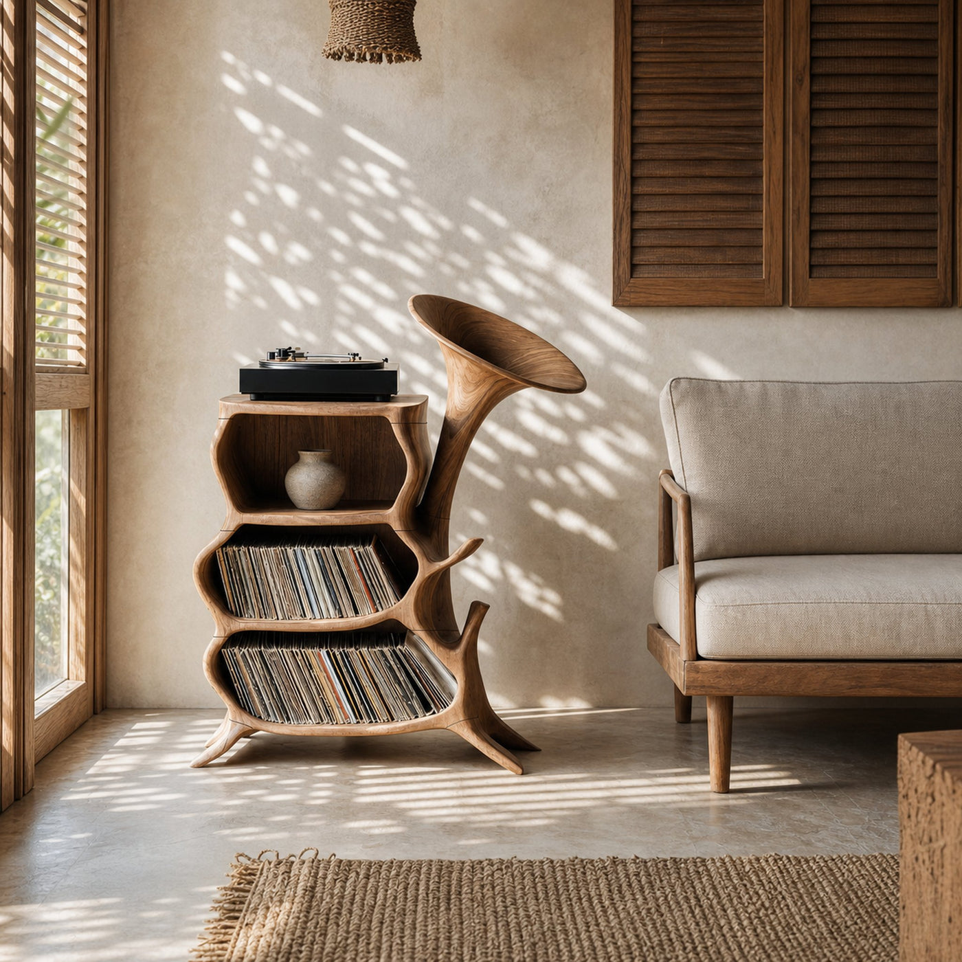 Handcrafted Wooden Media Console For Furniture Decor