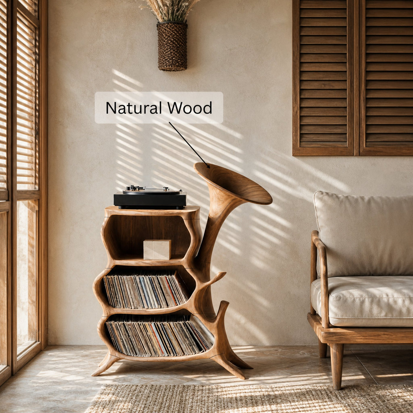 Handcrafted Wooden Media Console For Furniture Decor - product view 5