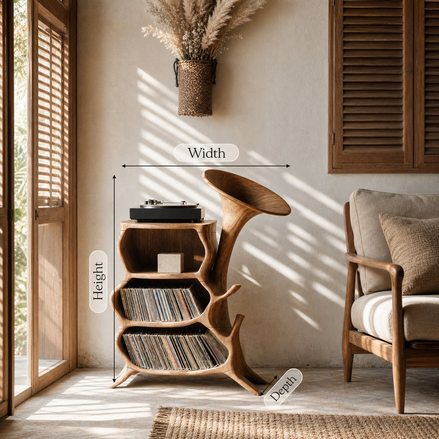 Handcrafted Wooden Media Console For Furniture Decor - product view 6