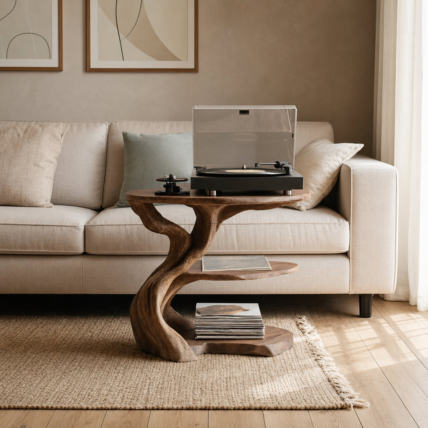 Handcrafted Wooden Media Stand Custom Living Room - product view 3