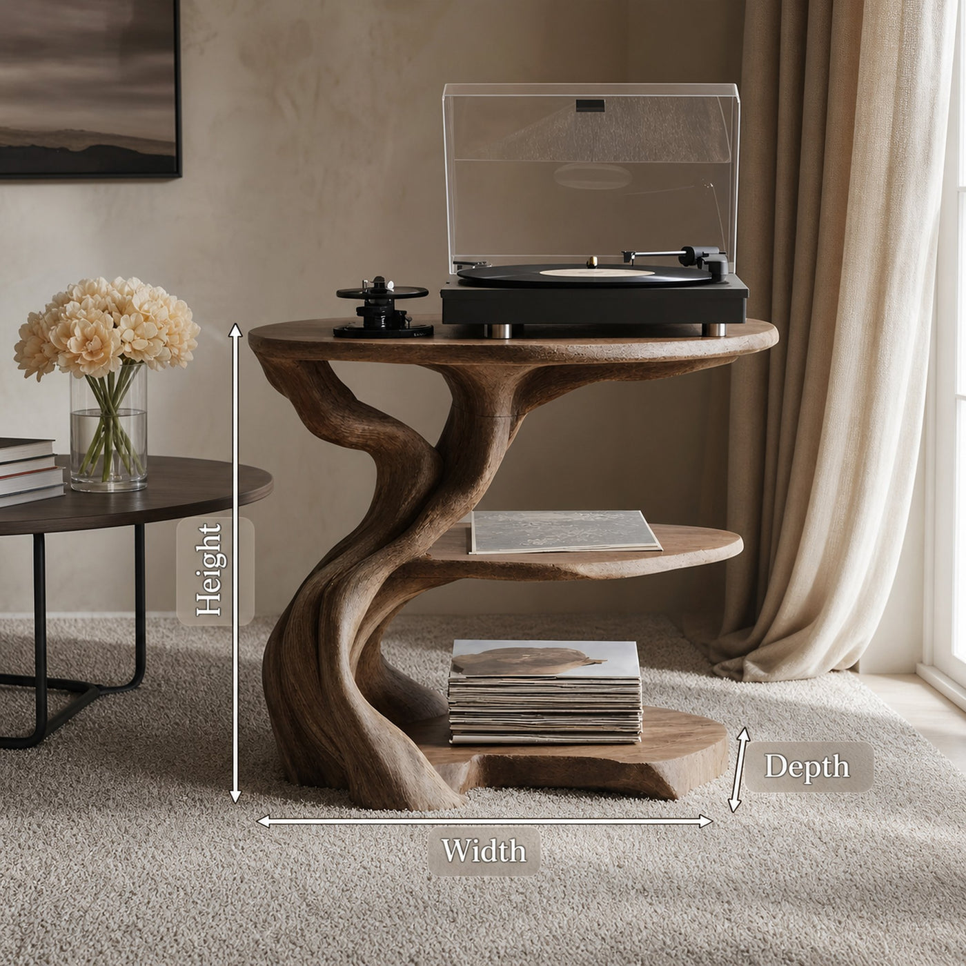 Handcrafted Wooden Media Stand Custom Living Room - product view 8