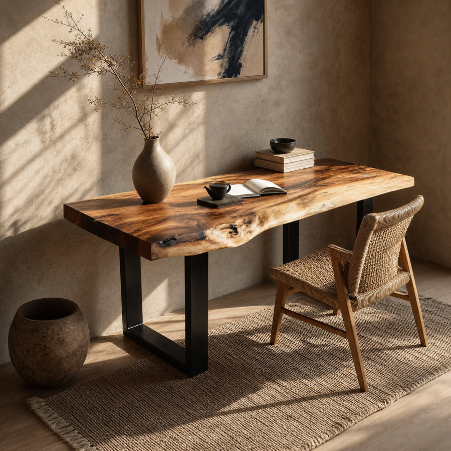 Handcrafted Wooden Tabletop For Modern Bedroom Decor