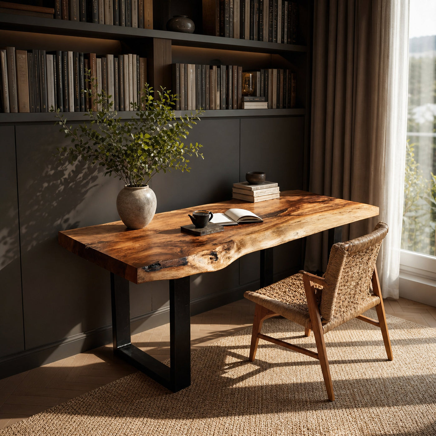 Handcrafted Wooden Tabletop For Modern Bedroom Decor - product view 3