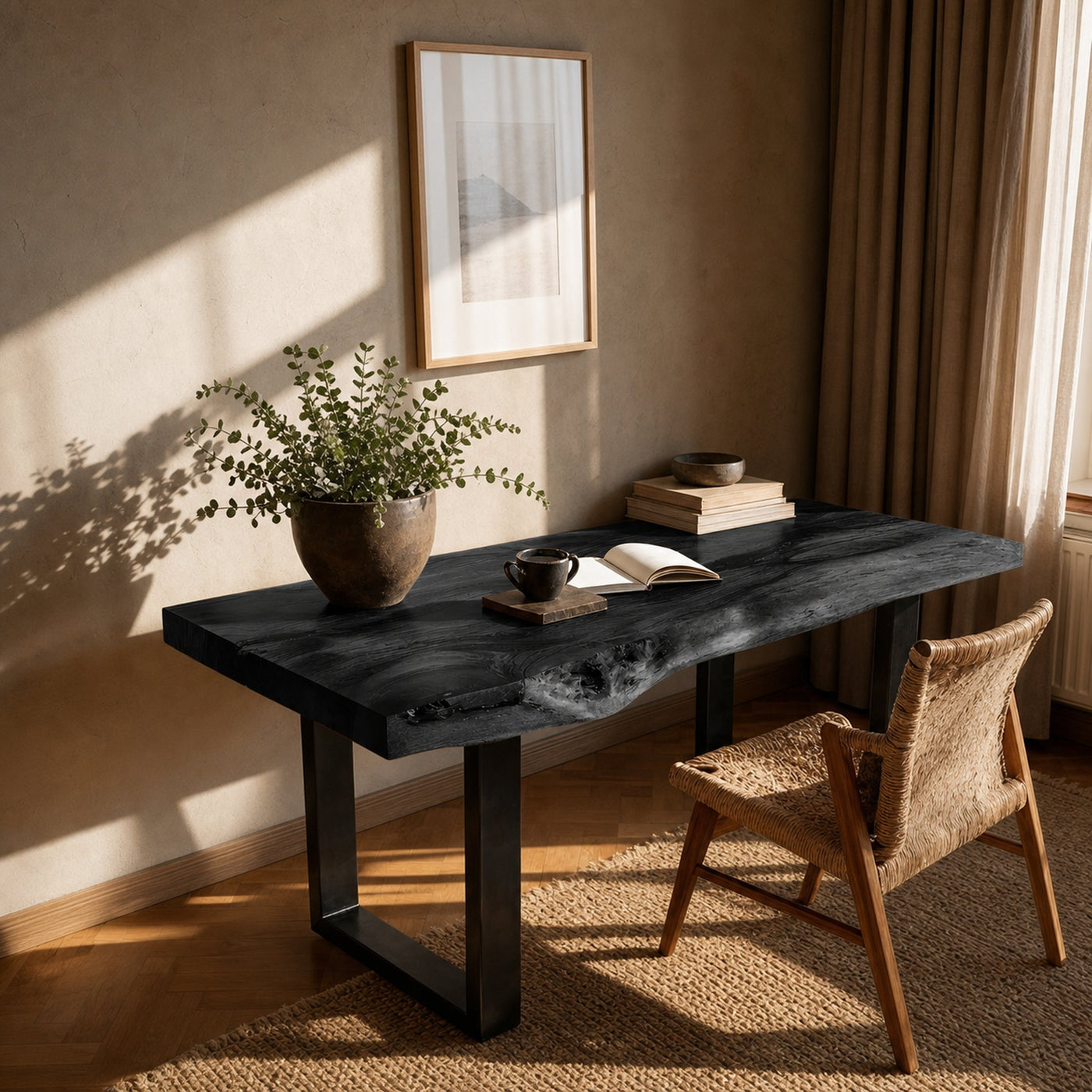 Handcrafted Wooden Tabletop For Modern Bedroom Decor - product view 4