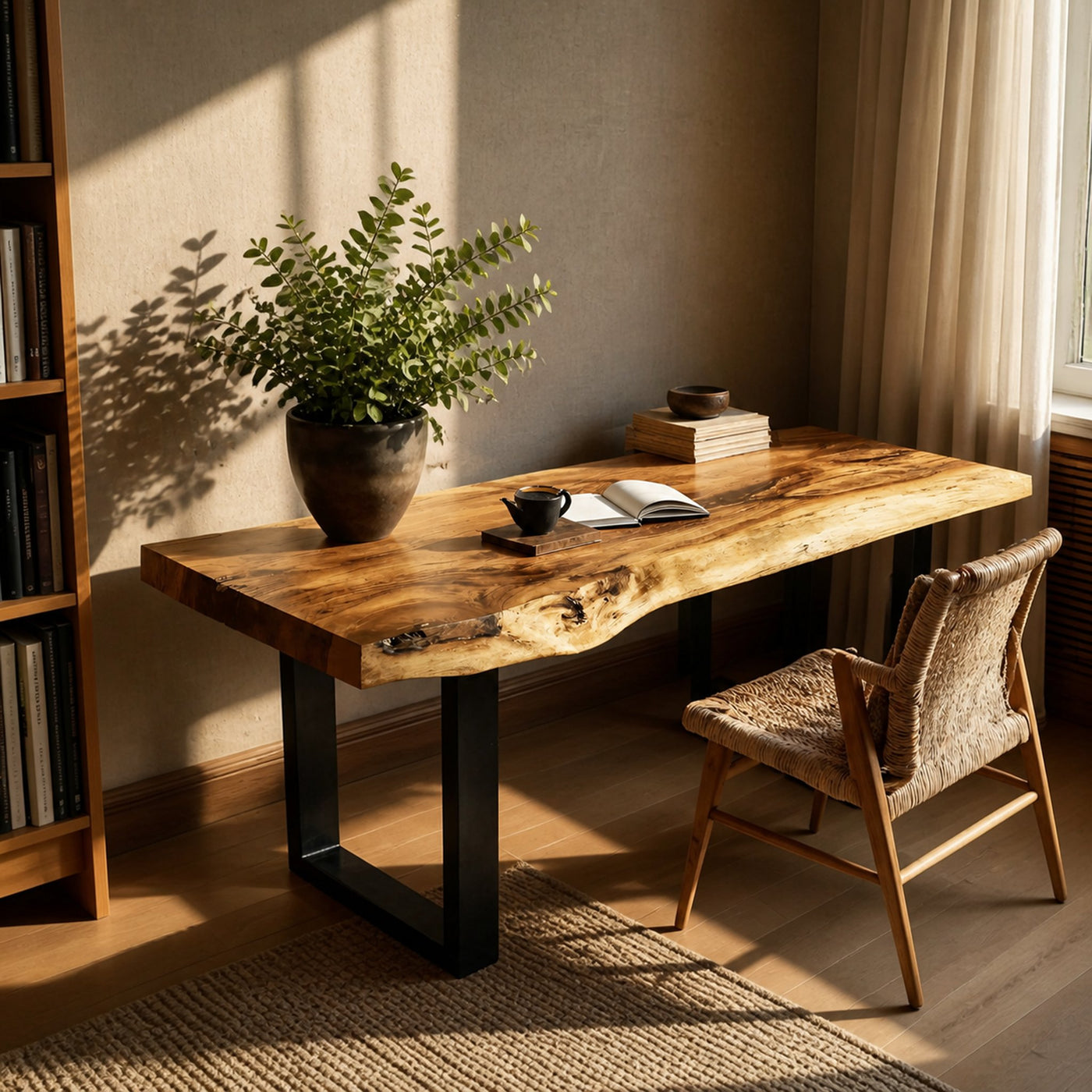 Handcrafted Wooden Tabletop For Modern Bedroom Decor - product view 5
