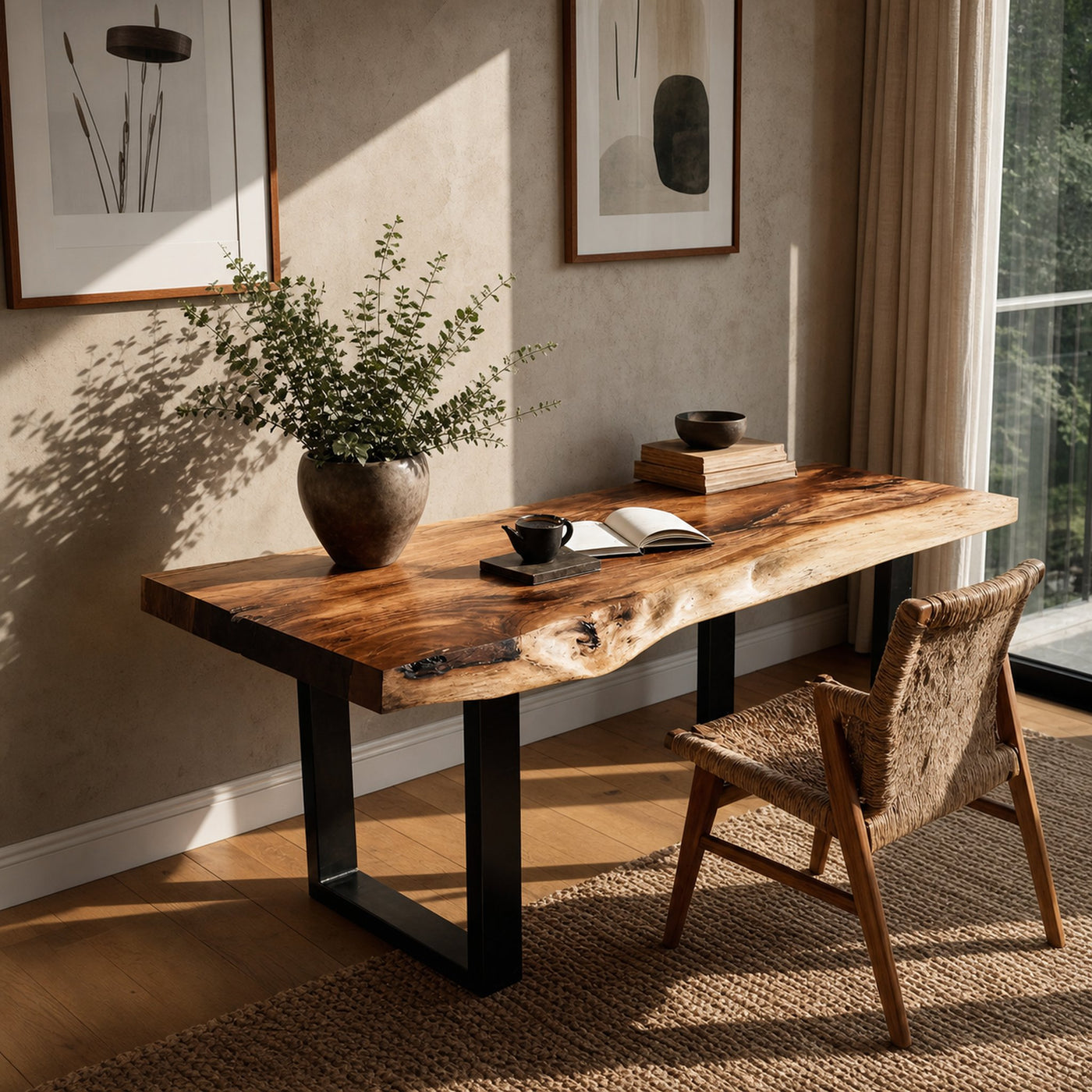 Handcrafted Wooden Tabletop For Modern Bedroom Decor - product view 6