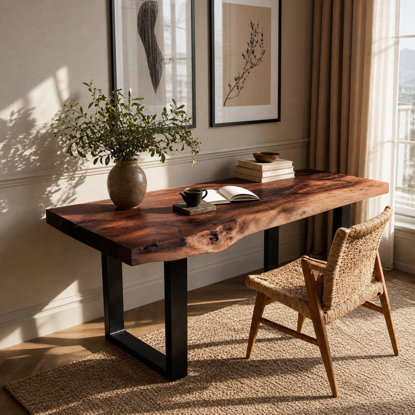 Handcrafted Wooden Tabletop For Modern Bedroom Decor - product view 7