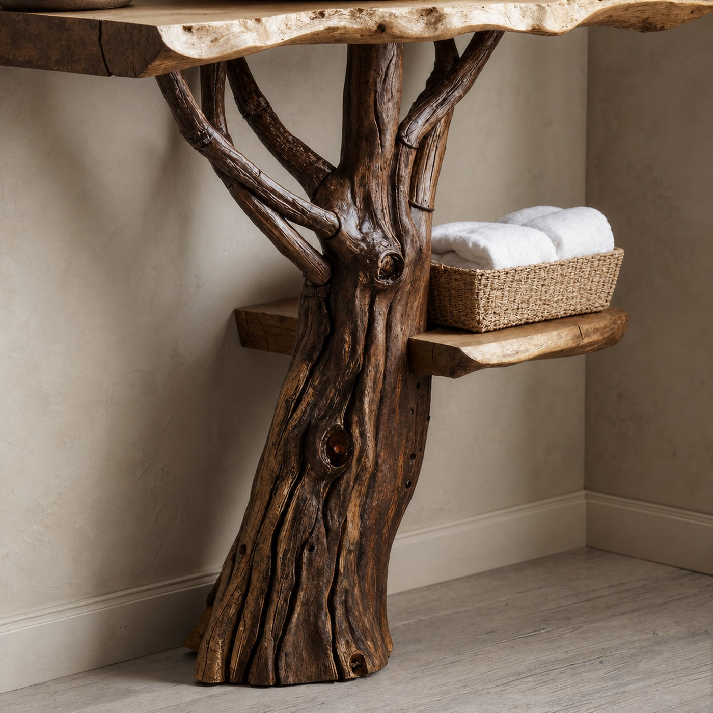 Handcrafted Wooden Vanity Bathroom - product view 3