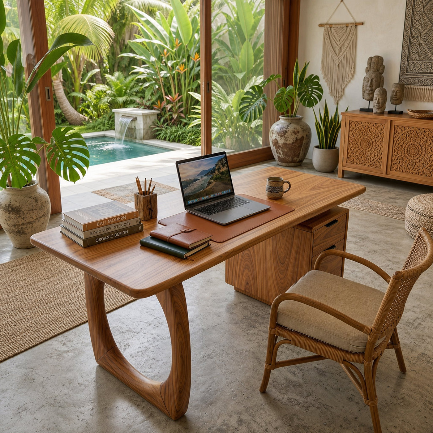 High Rise Workstation Desk With Curved Base For Penthouse Office - product view 2