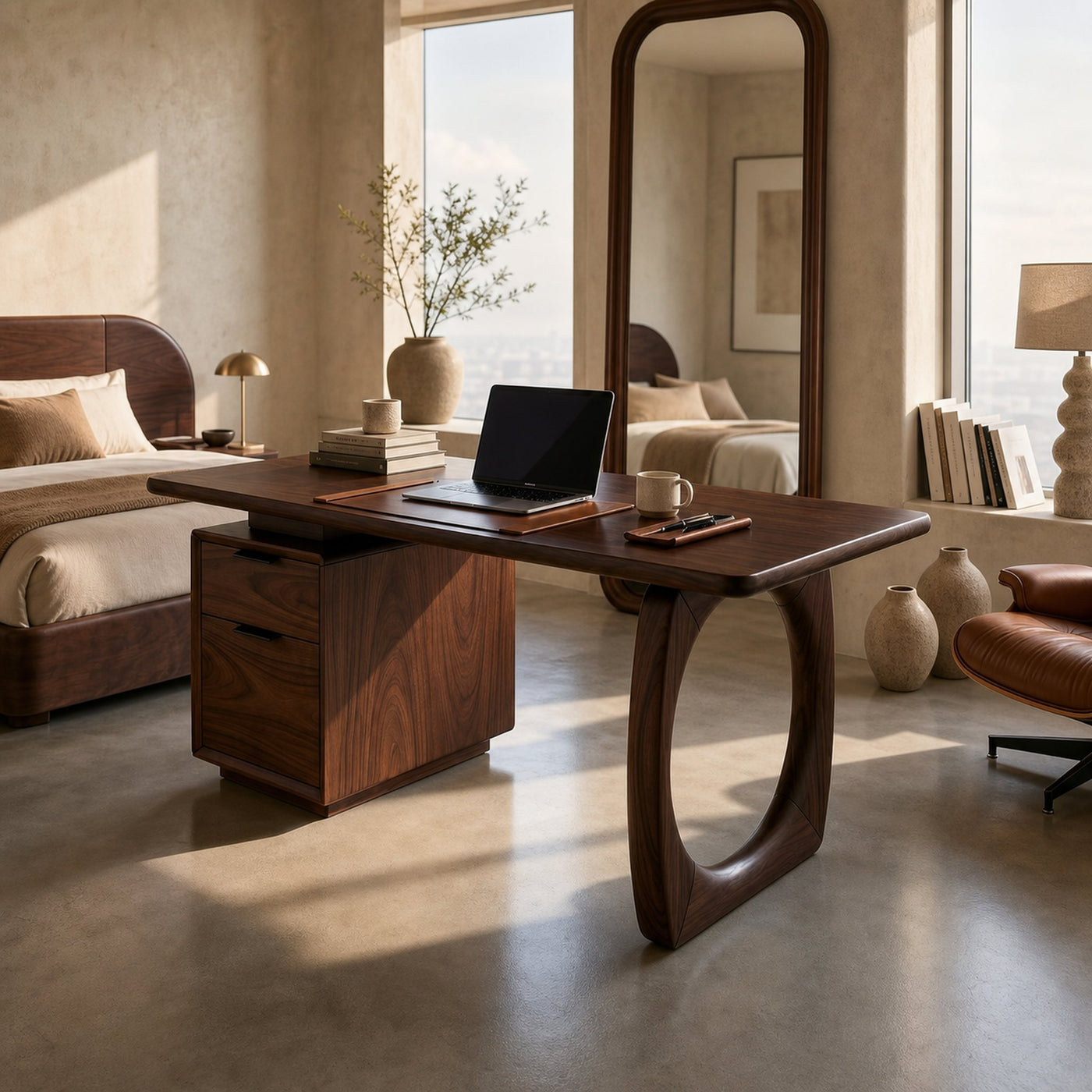 High Rise Workstation Desk With Curved Base For Penthouse Office - product view 7